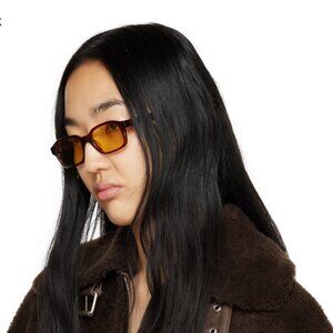 Flatlist Eyewear, cranberry and yellow sunglasses